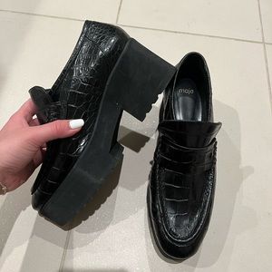 Maje platform black heels size 38